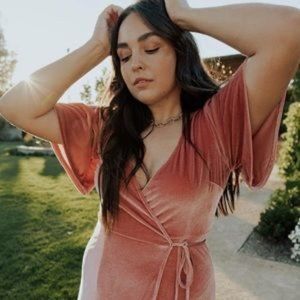 Baltic Born Meghan Wrap Maxi Dress Mauve Pink Rose Gold XL